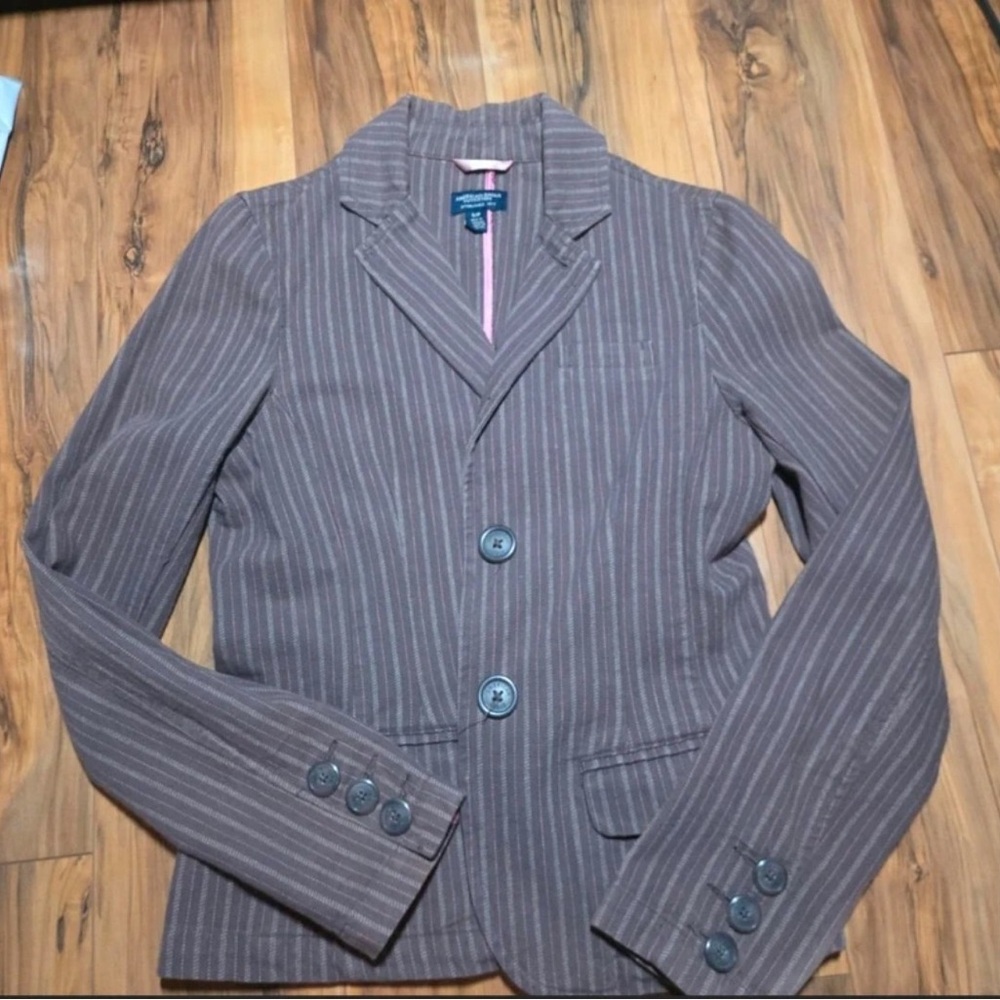 American Eagle Outfitters Chocolate Pinstripe Blazer